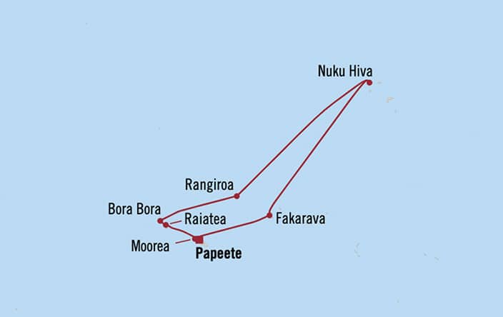 Tahiti cruise map